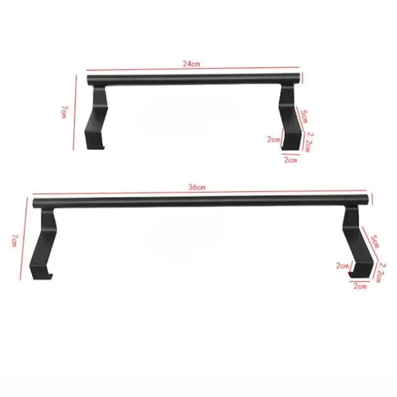 Towel Rod – Stainless Steel Over Cabinet Towel Rack, Punch-Free Door Hanging Storage Organizer for Kitchen & Bathroom