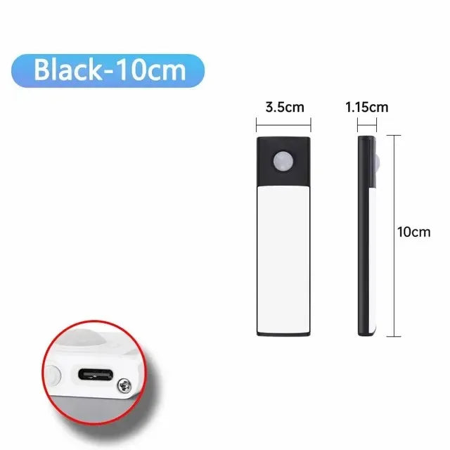 Motion Sensor LED Night Light – Wireless, USB Rechargeable, Under Cabinet & Wardrobe Lamp