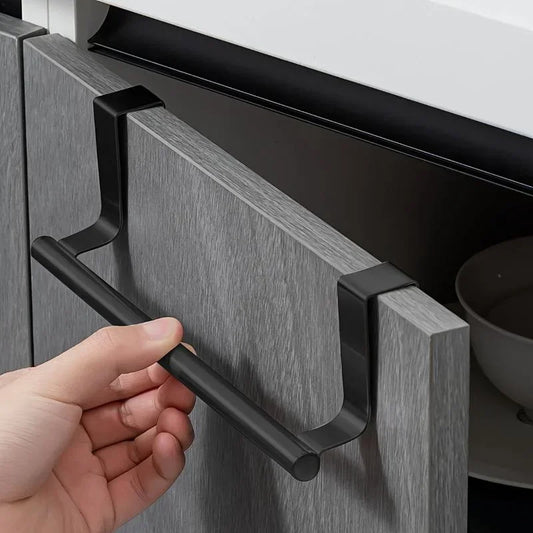 Towel Rod – Stainless Steel Over Cabinet Towel Rack, Punch-Free Door Hanging Storage Organizer for Kitchen & Bathroom