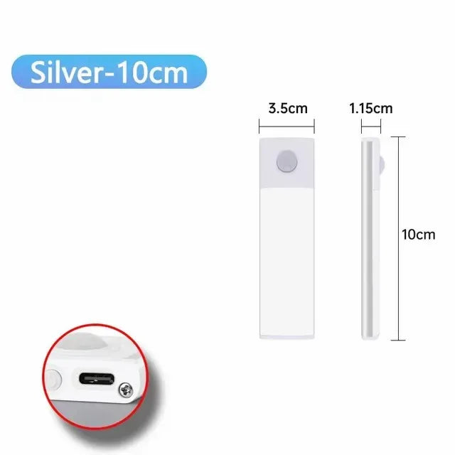 Motion Sensor LED Night Light – Wireless, USB Rechargeable, Under Cabinet & Wardrobe Lamp