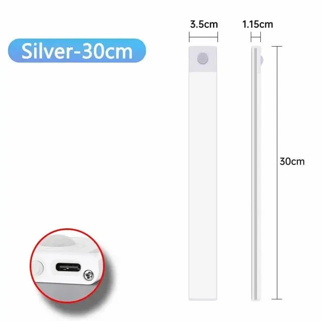 Motion Sensor LED Night Light – Wireless, USB Rechargeable, Under Cabinet & Wardrobe Lamp