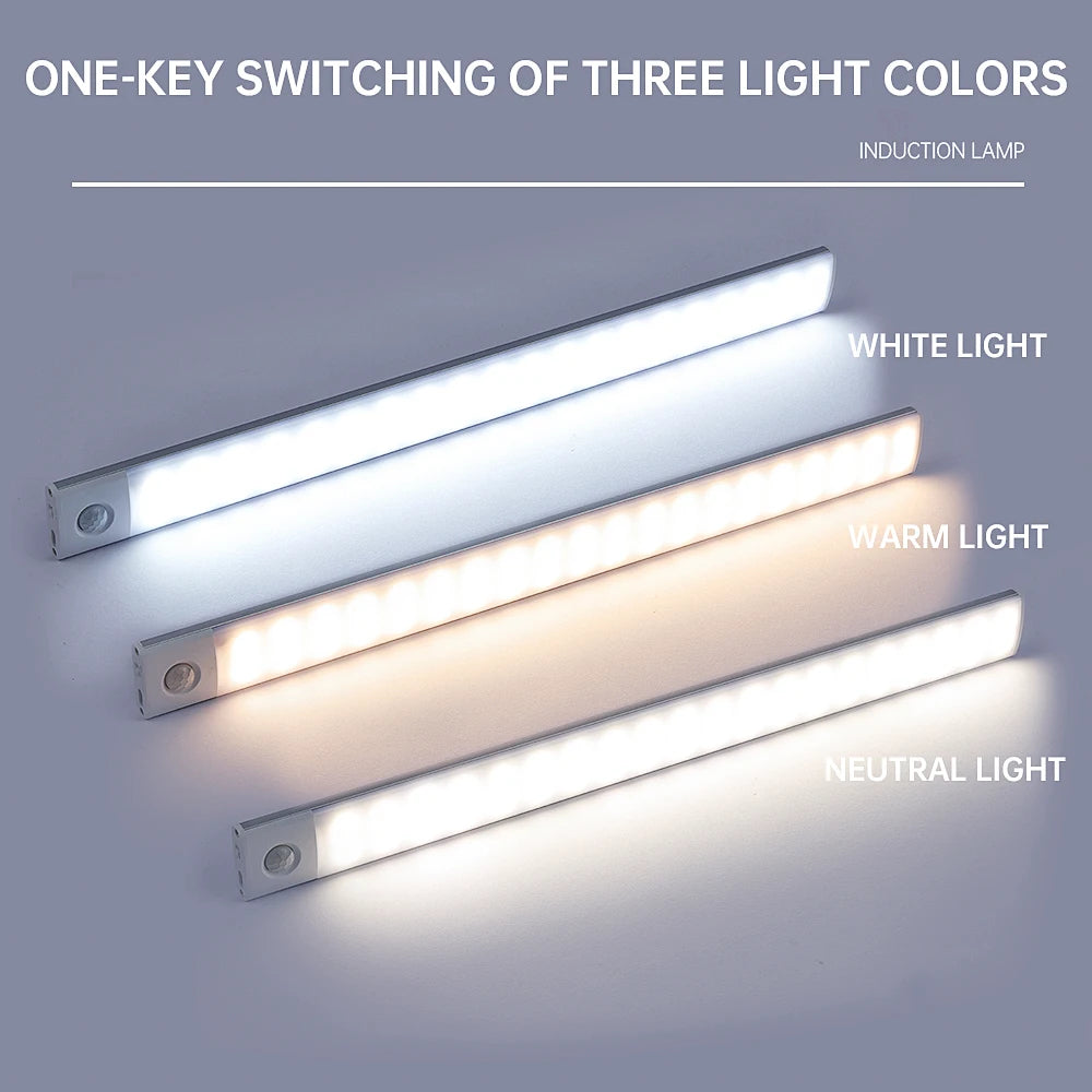 Motion Sensor LED Night Light – Wireless, USB Rechargeable, Under Cabinet & Wardrobe Lamp