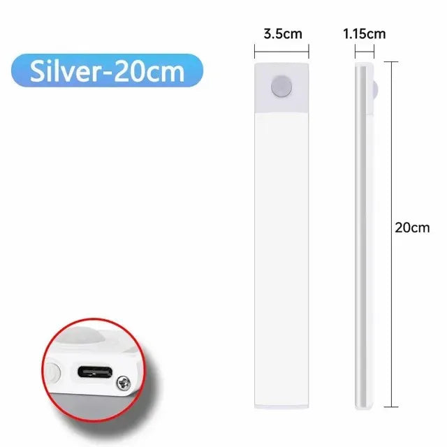Motion Sensor LED Night Light – Wireless, USB Rechargeable, Under Cabinet & Wardrobe Lamp