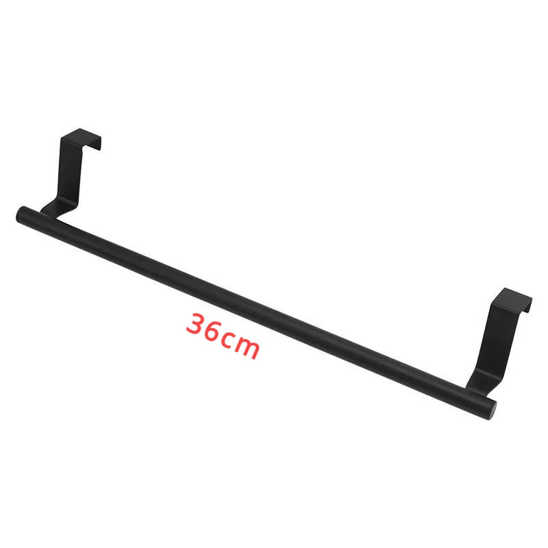 Towel Rod – Stainless Steel Over Cabinet Towel Rack, Punch-Free Door Hanging Storage Organizer for Kitchen & Bathroom